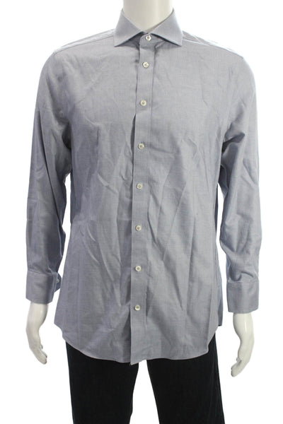 Charles Tyrwhitt Mens Point Collar Shirt Light Blue Cotton Size 15.5