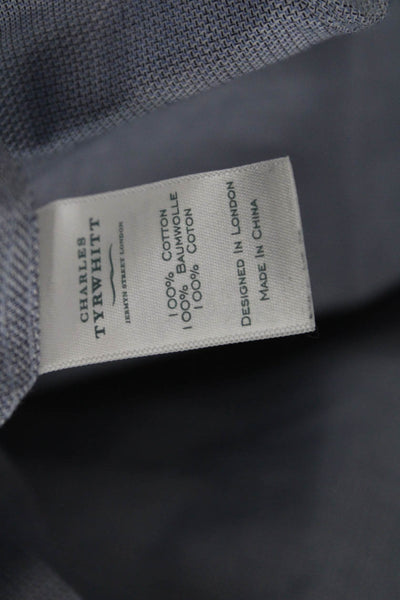 Charles Tyrwhitt Mens Point Collar Shirt Light Blue Cotton Size 15.5