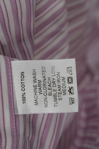 Ragazzo Uomo Mens Pink Striped 100% Cotton Point Collar Dress Shirt Size 15
