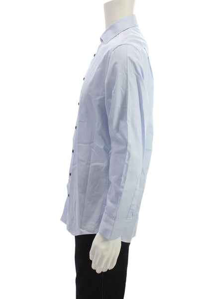 Charles Tyrwhitt Mens Point Collar Dress Shirt Light Blue Cotton Size 15.5