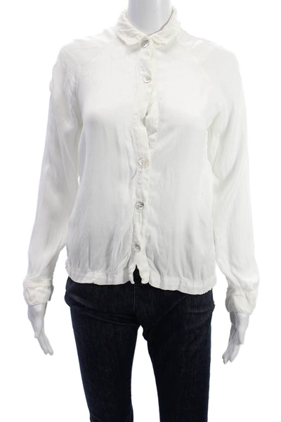 Bella Dahl Women Basic Collared Long Sleeve Button-Up Blouse White Size XS