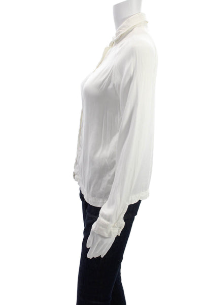 Bella Dahl Women Basic Collared Long Sleeve Button-Up Blouse White Size XS