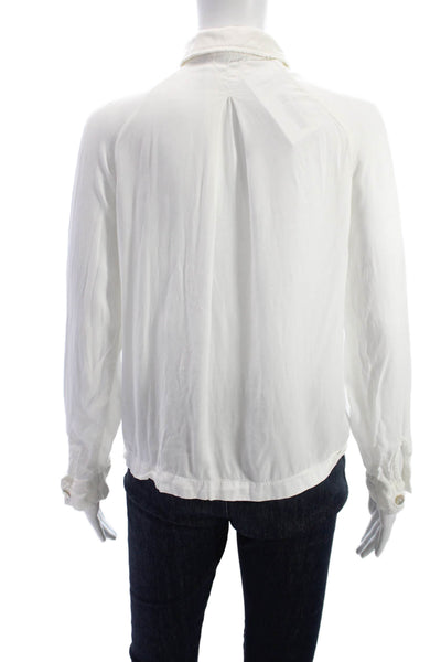Bella Dahl Women Basic Collared Long Sleeve Button-Up Blouse White Size XS