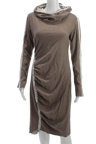 Elaine Kim Womens Sweater Dress Turtleneck Brown Mid-Calf Long Sleeve Size S