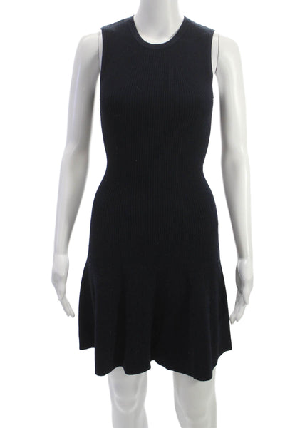 Autumn Cashmere Women Fit & Flare Sleeveless Sweater Dress Black Size XS