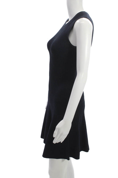 Autumn Cashmere Women Fit & Flare Sleeveless Sweater Dress Black Size XS