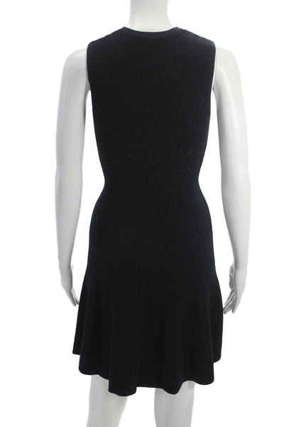 Autumn Cashmere Women Fit & Flare Sleeveless Sweater Dress Black Size XS