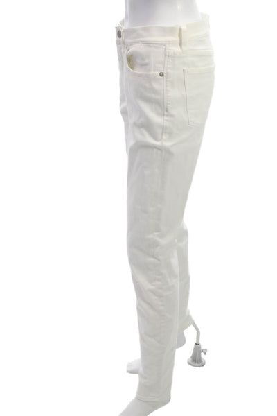 Madewell Womens White Skinny Jeans Mid Rise Button Cotton Blend Size 28