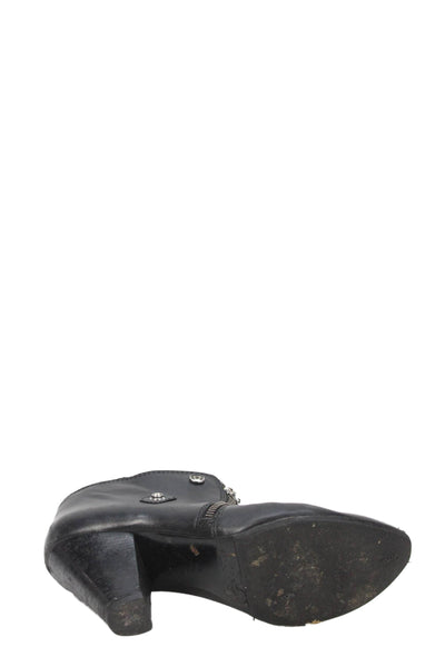 Belle Sigerson Morrison Women's Pointed Toe Leather Ankle Boots Black Size 8