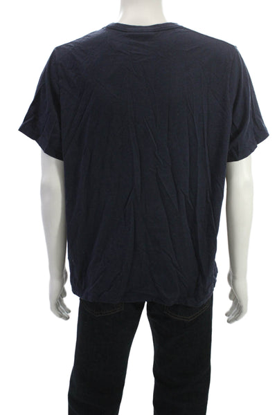 Icebreaker Mens Dark Blue Merino Wool Crew Neck Short Sleeve T-Shirt Size 2XL