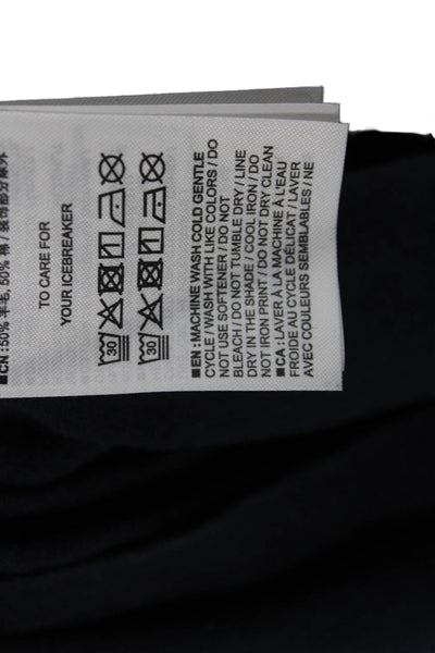 Icebreaker Mens Dark Blue Merino Wool Crew Neck Short Sleeve T-Shirt Size 2XL