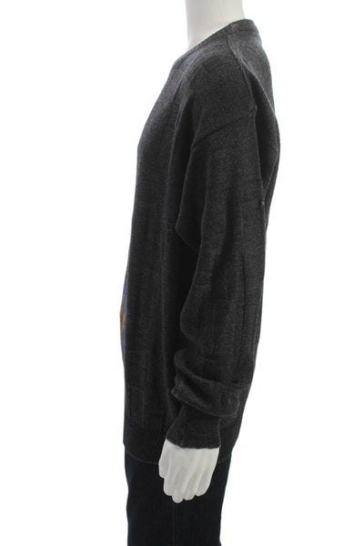 Boss Hugo Boss Mens Aztec Dark Gray Wool Blend Pullover Sweater Size L