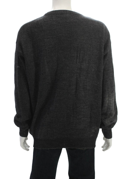 Boss Hugo Boss Mens Aztec Dark Gray Wool Blend Pullover Sweater Size L