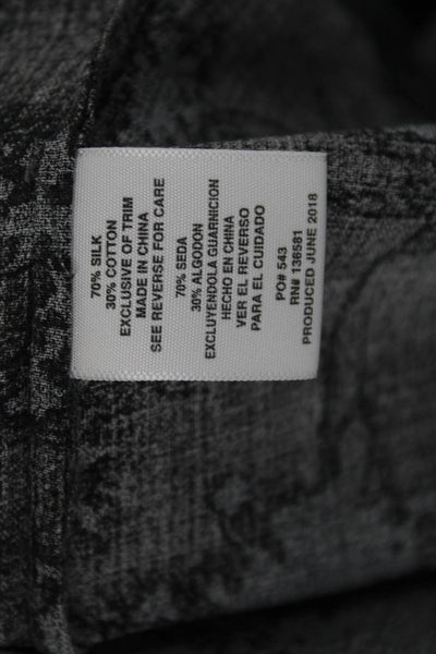Nat Nast Mens Point Collar Button-Up Black Silk Cotton Shirt Size 2XL