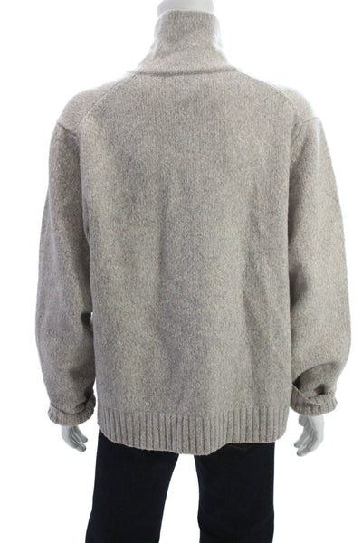 The Men's Store at Bloomingdale's Mens Beige Merino Mock Pullover Size 2XL
