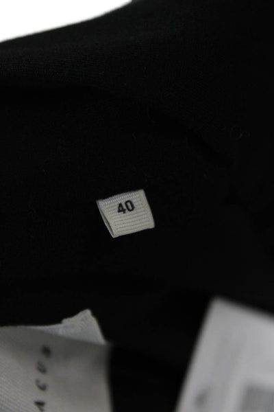 XACUS Women Black Basic Cotton Modal Long Sleeve Collared Button Blouse Size 40