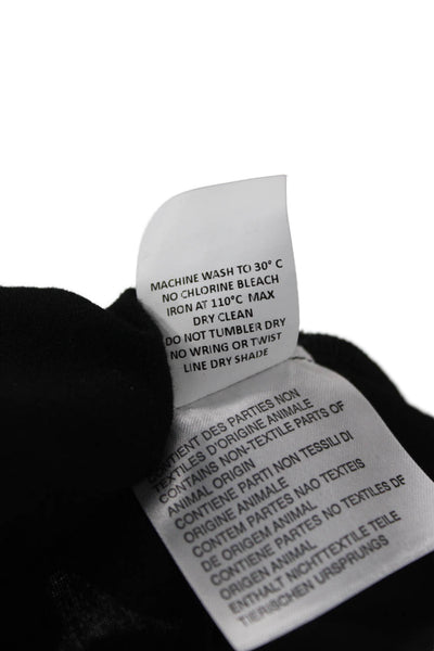 XACUS Women Black Basic Cotton Modal Long Sleeve Collared Button Blouse Size 40