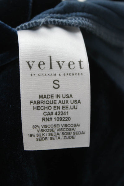 Velvet Womens Camisole Dark Blue Viscose Silk Tie Neck Sleeveless Size S