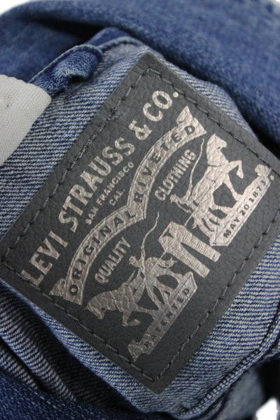 Levis Womens 90s Blue Cotton Button Collared Long Sleeve Jacket Size M