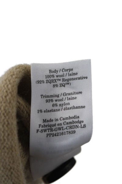 Everlane Womens Beige V-Neck Button Wool Cardigan Long Sleeve Size XS