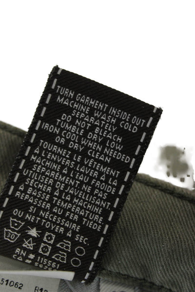 7 For All Mankind Womens Army Green Cotton Spandex Shorts Size 27