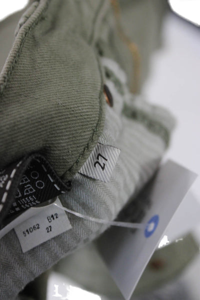 7 For All Mankind Womens Army Green Cotton Spandex Shorts Size 27