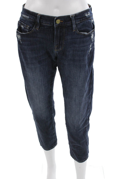 Frame Womens Cropped Boyfriend Jeans Dark Blue Mid Rise Size 26