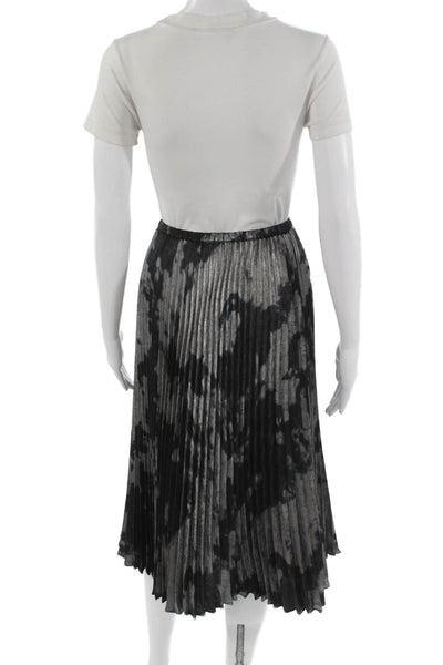 Bella Dahl Womens Pleated Camouflage Midi Skirt Black Size XS