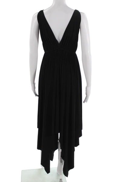 Norma Kamali Womens Maxi Tank Dress Black V-Neck Mid-Calf Size 2XS