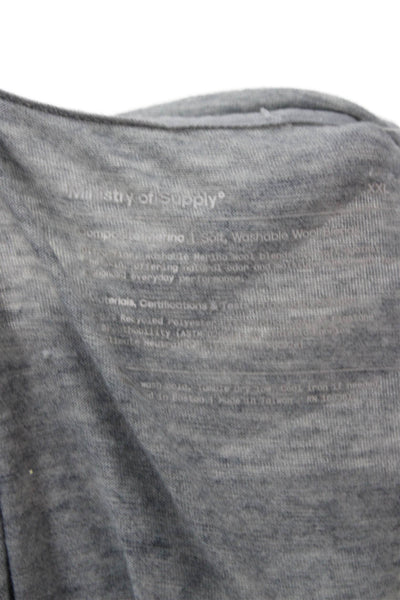 Ministry of Supply Mens Gray Merino T-Shirt Short Sleeve Size 2XL
