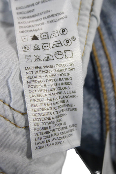 Levis Womens Cropped Straight Ankle Jeans Light Blue Mid Rise Size 24