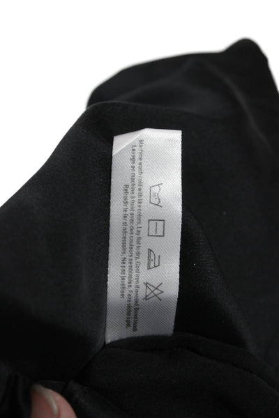 Fleur du Mal Women Cropped Black Silk Blend Pants Size XS