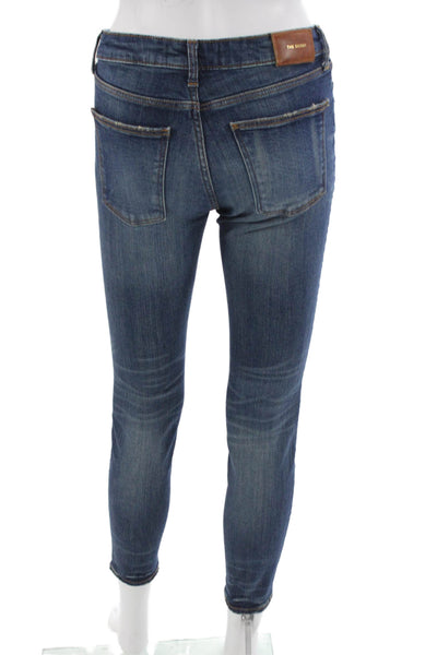 Zara Womens Skinny Jeans Blue Denim Low Rise Zipper Fly Size 4