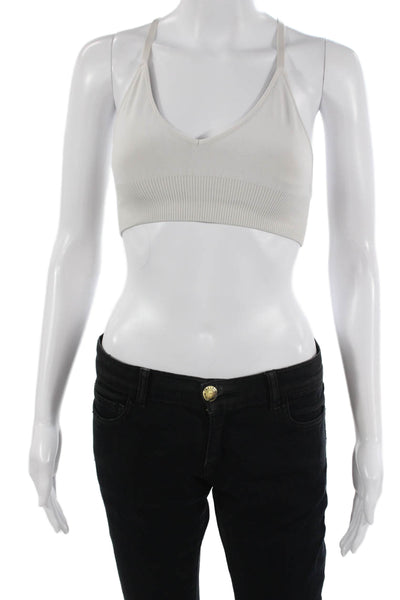 Spiritual Gangster Womens Ribbed Detail Crossed Strap Beige Size XS