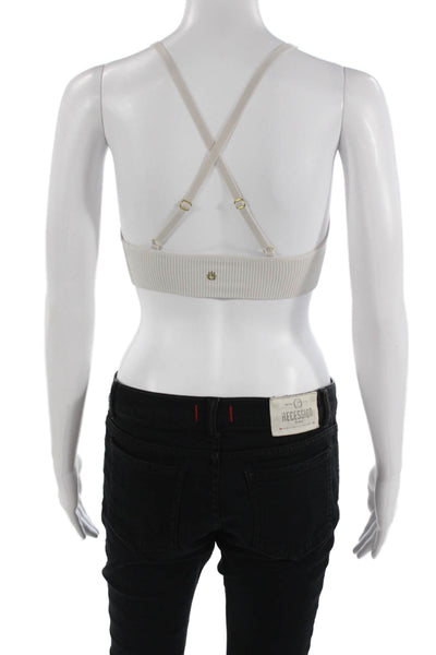 Spiritual Gangster Womens Ribbed Detail Crossed Strap Beige Size XS