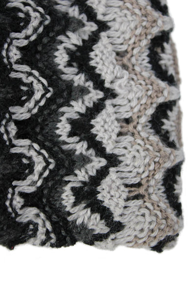 Missoni Orange Label Womens Chevron Printed Knitted Headband Gray Multi