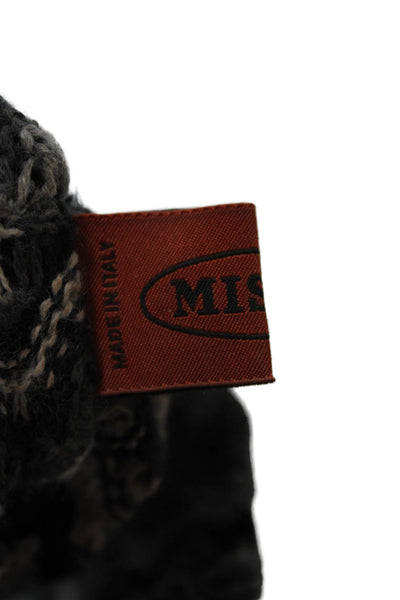 Missoni Orange Label Womens Chevron Printed Knitted Headband Gray Multi