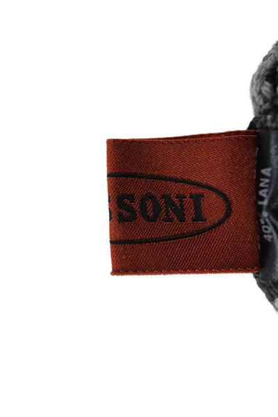 Missoni Orange Label Womens Chevron Printed Knitted Headband Gray Multi