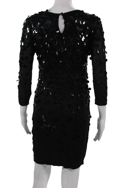 Rebecca Taylor Women Sheath Dress Black 3/4 Sleeve Above Knee Size 4