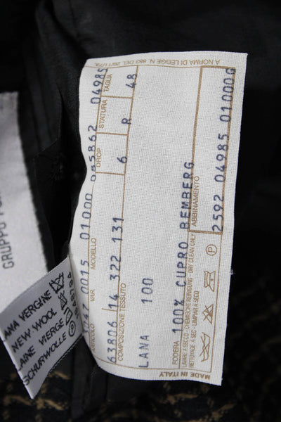 Pal Zileri Mens Black Check Virgin Wool Blazer Button Collared Size 40