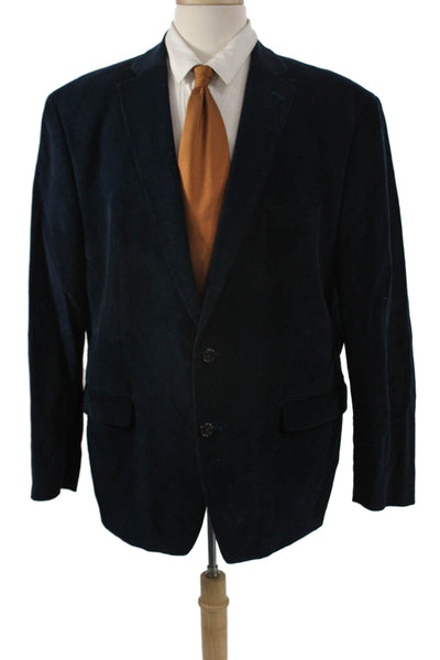 Lauren Ralph Lauren Mens Dark Blue Sport Coat Button Collared Size 46