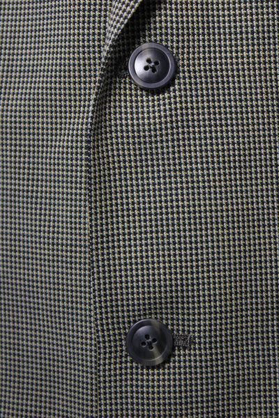 Hart Schaffner Marx Mens Green Check Suit Jacket Size 46