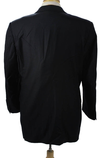 Trussini Mens Dark Blue 2 Piece Suit Jacket Collared Button Classic Size 52