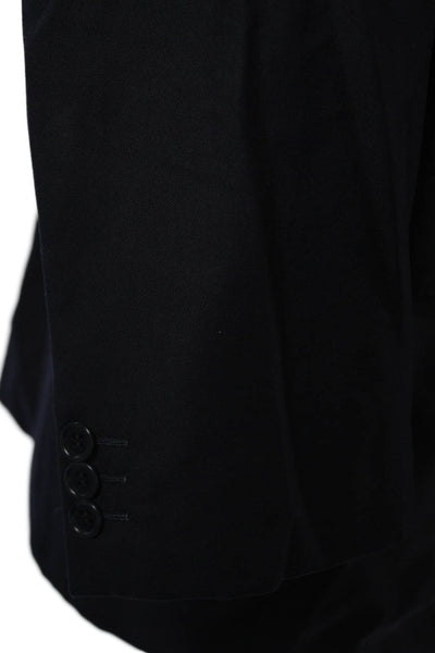 Trussini Mens Dark Blue 2 Piece Suit Jacket Collared Button Classic Size 52