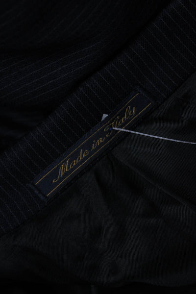 Trussini Mens Navy Striped 2 Piece Suit Jacket Size 52