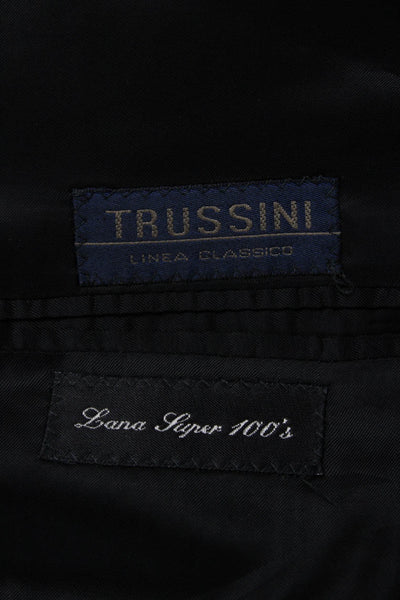 Trussini Mens Navy Striped 2 Piece Suit Jacket Size 52