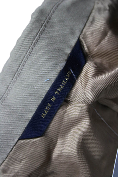 Brooks Brothers Mens Beige Solid Suit Jacket Button Collared Classic Size 42