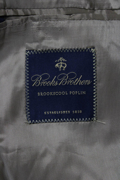 Brooks Brothers Mens Beige Solid Suit Jacket Button Collared Classic Size 42