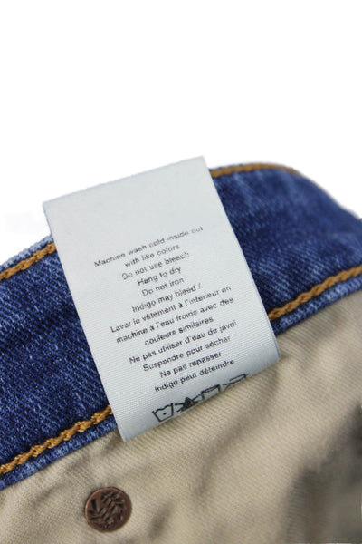 Rag & Bone Women Cropped Ankle Jeans Dark Blue Low Rise Button Size 26