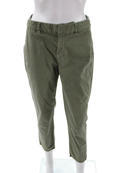 Nili Lotan Women Ankle Cropped Chino Khakis Pants Green Size 4